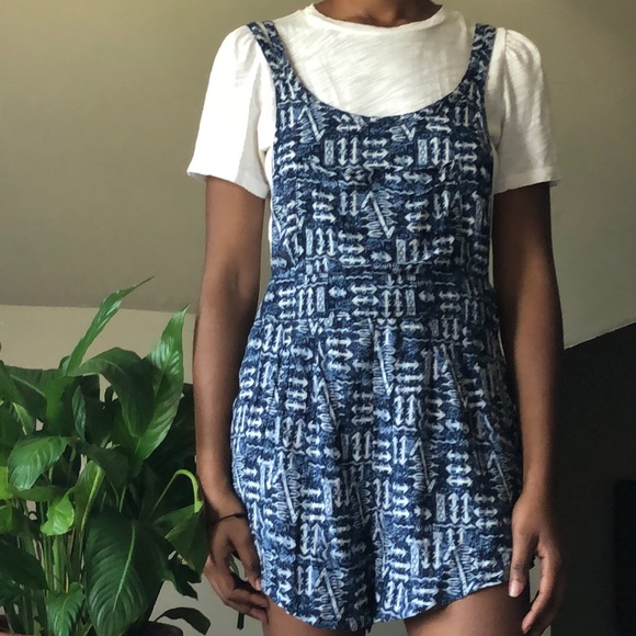 Urban Outfitters Pants - Urban outfitters Blue Aztec Print Romper